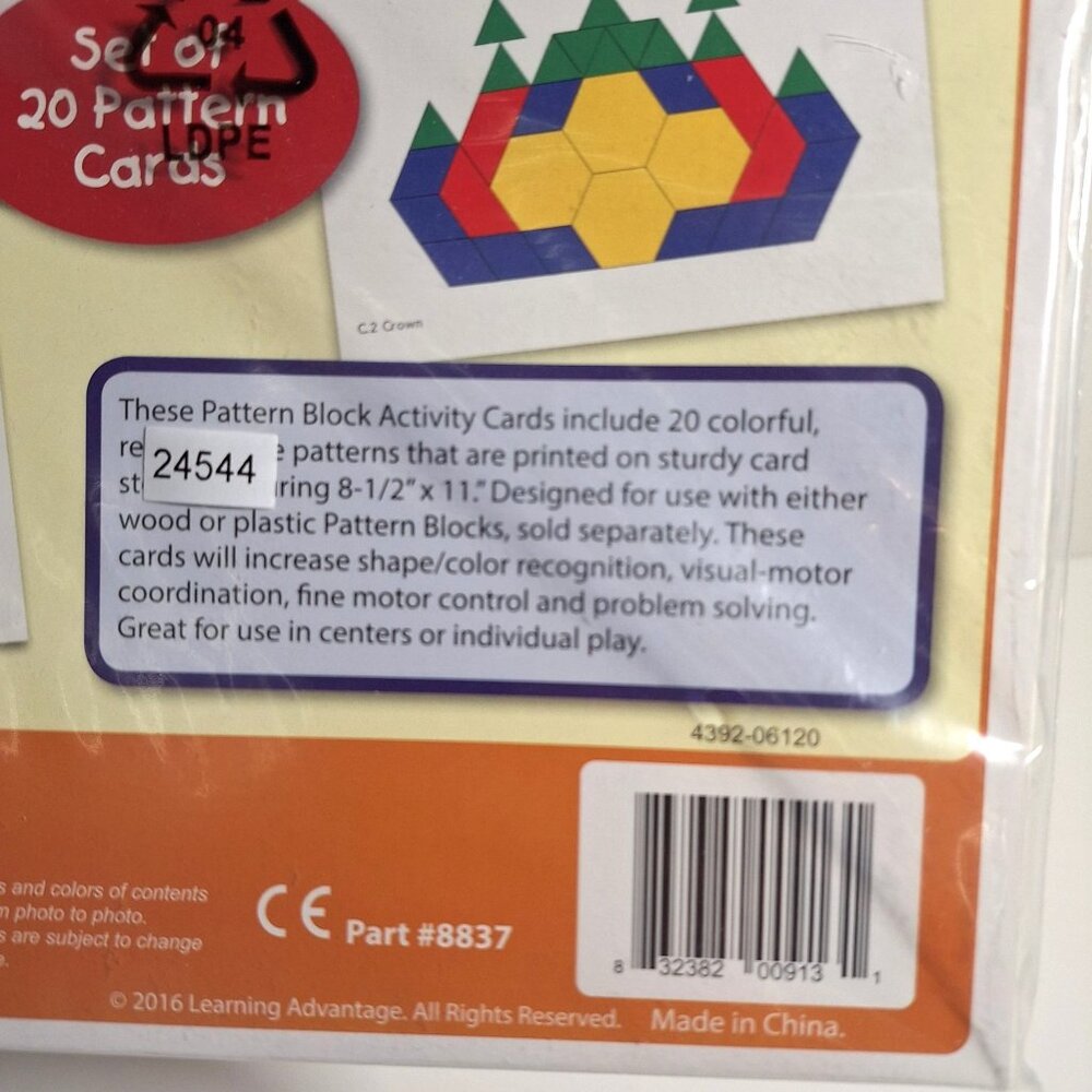 Pattern Block Activity Cards Tangrams Pre K Grade 3 Shapes Learning Advantage - Picture 4 of 7